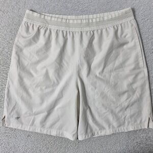 Fabletics Active Shorts Mens L 32/7 White Stretch Training Gym Athletic